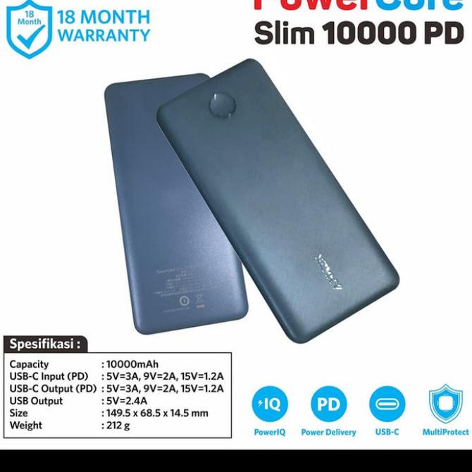 Jual Powerbank Anker Powercore Slim Pd 10000 Mah A1231 Portable Power Bank Shopee Indonesia 3807