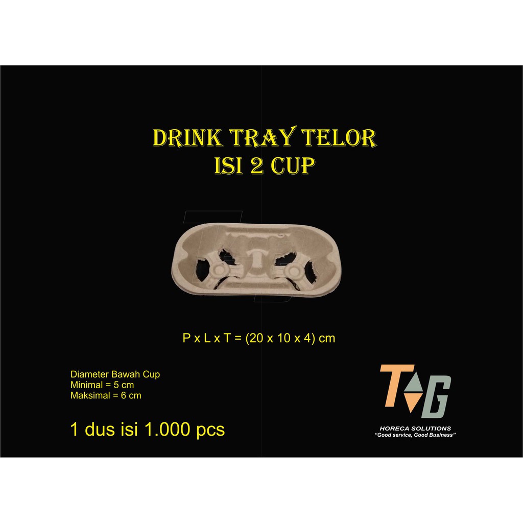 Drink Tray Nampan Minuman Gelas Kertas isi 2 cup 25 pcs