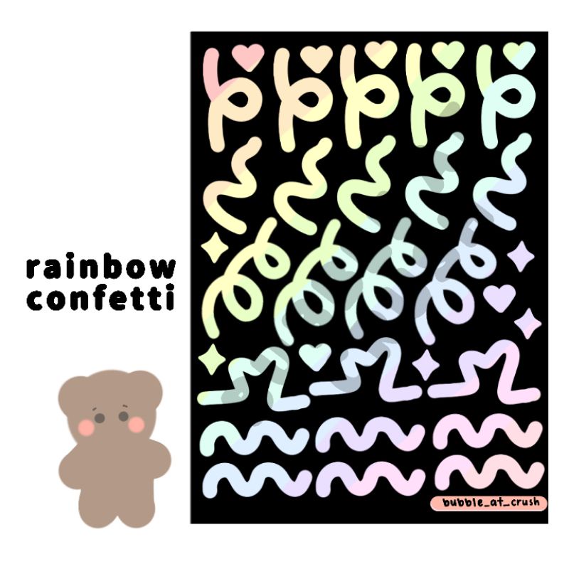 

(bubble_at_crush) confetti stickers sheet kiss cut