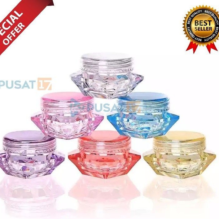 Pot Jar Diamon Kristal Akrilik 5gr | Cup Wadah Cream Kosmetik | Tempat Salep Krim Wajah Share in Jar