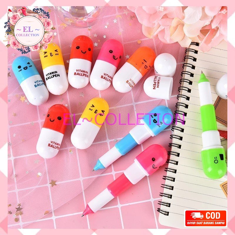 

Pulpen Kapsul Vitamin Tablet Pena Vitamin Ballpen Obat Kapsul Unik