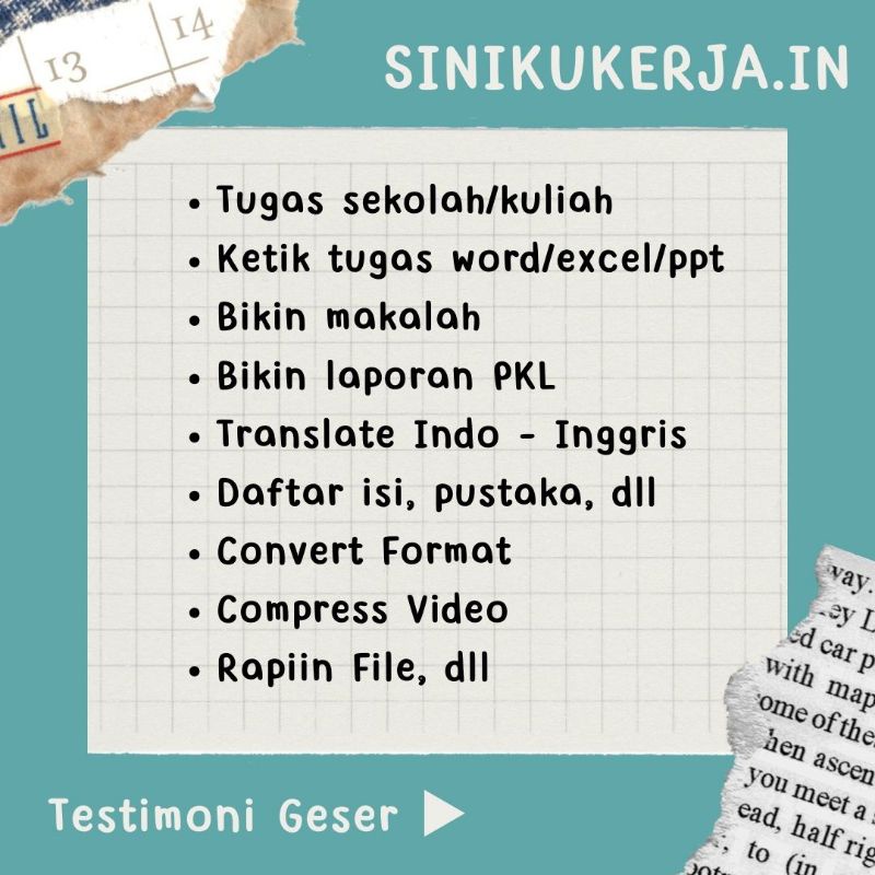 KETIK TUGAS/WORD/EXCEL/PPT/MAKALAH/LAPORAN PKL