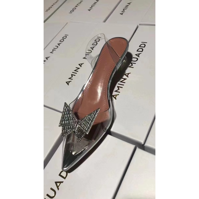 Heels kaca Transparan Amn03 heels 4 , 7 , 2cm