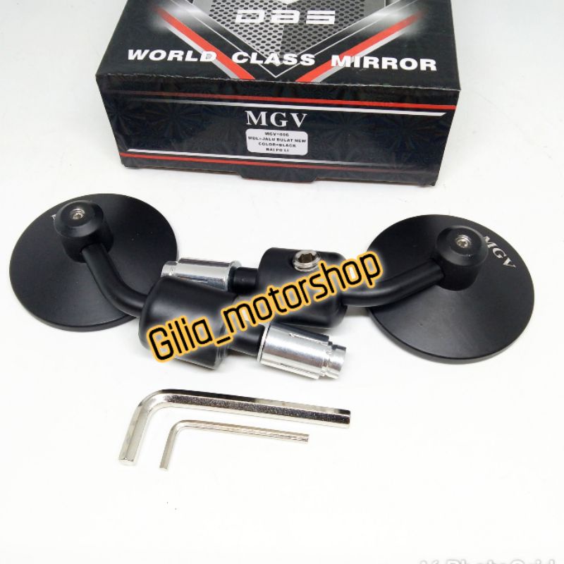 Spion Jalu Bulat Oberon Mirror Putih MGV Original Import Aluminium Alloy Universal Motor