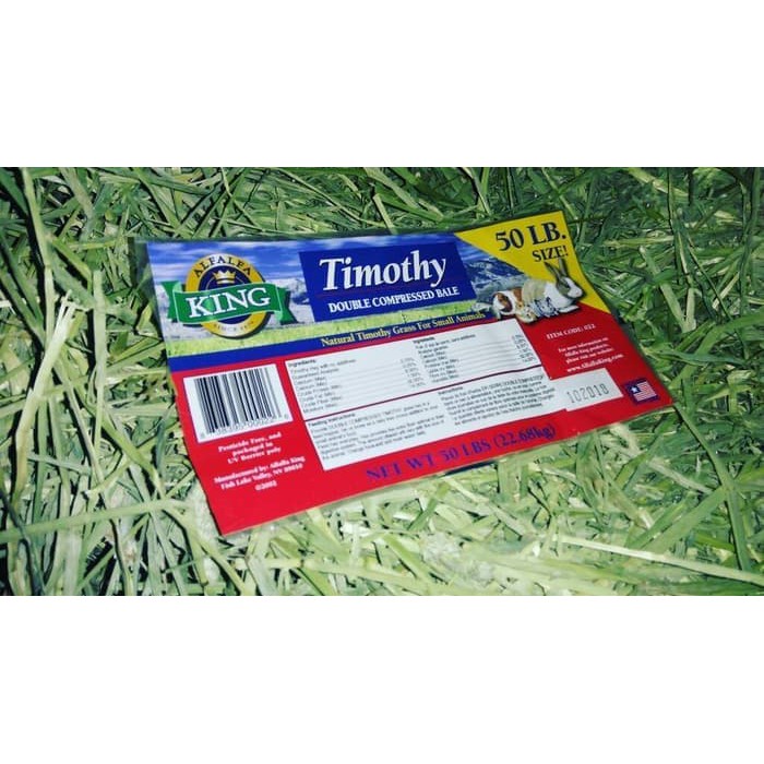Timothy hay merk alfalfa KING repack 1Kg makanan kelinci marmut dll