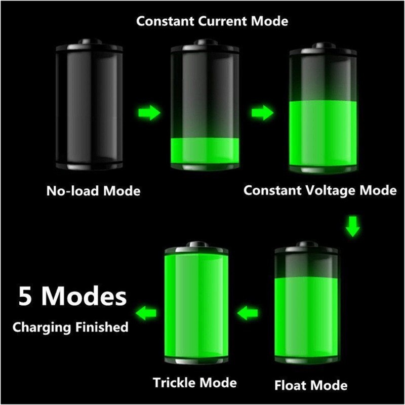 Charger Aki Accu Mobil dan Motor Tenaga LIstrik 5 Mode Automatic Repair 130W 12V/24V 200AH + LCD