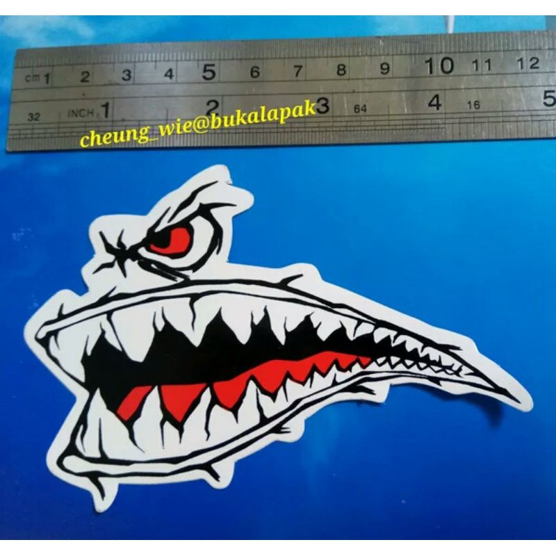 

Sticker Shark bites ukuran 12cm satuan