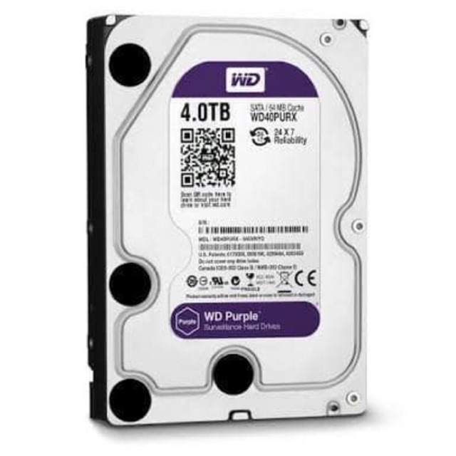 HDD WD Purple PC 4TB 3.5 inch Hard disk Internal CCTV HARDISK RESMI ORIGINAL