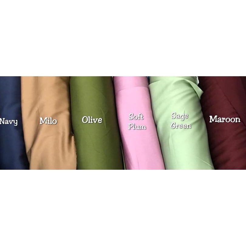 Kain Armani Silk Premium Quality Pure Sateen Armany Saten Satin Polos Original Bahan Mukena Muslim Meteran