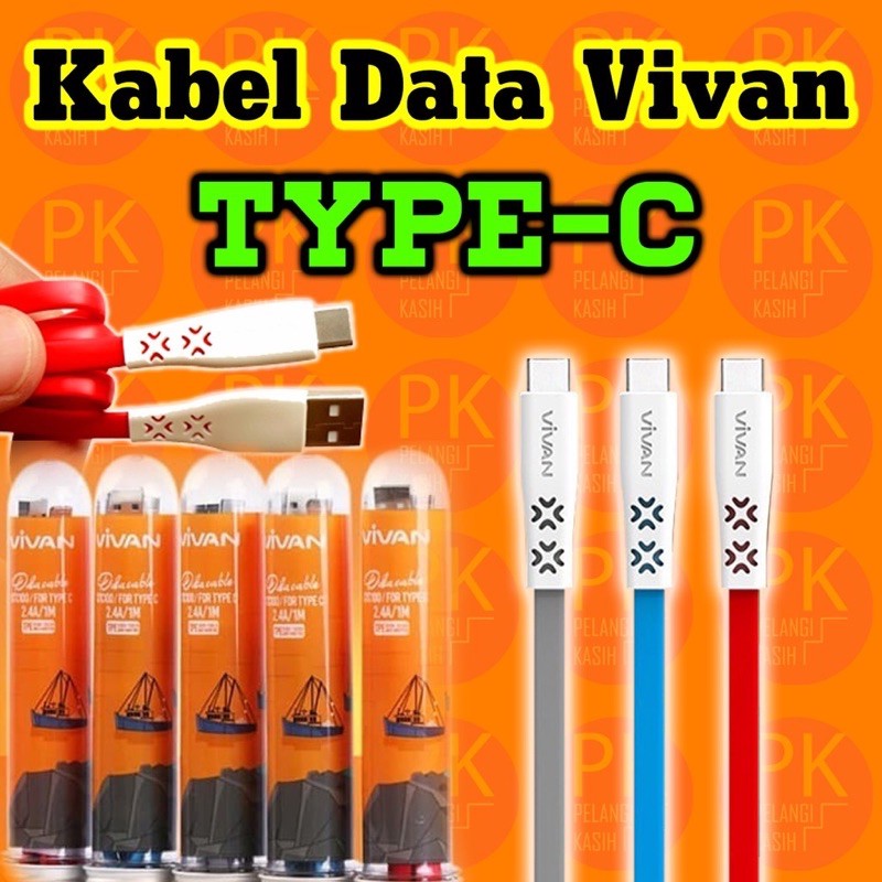 (ECER) Kabel data vivan CTC100 per psc kabel charger vivan CTC type c kabel casan usb type c vivan original