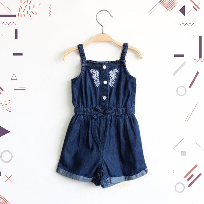 Overall Celana Pendek Anak Softjeans Baju Anak Perempuan Import Denim Anak Perempuan