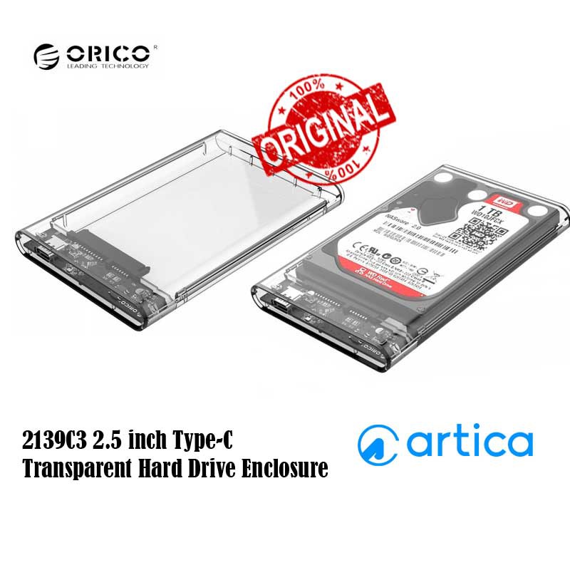 Orico 2139C3 2.5 inch Type-C Transparent Hard Drive Enclosure
