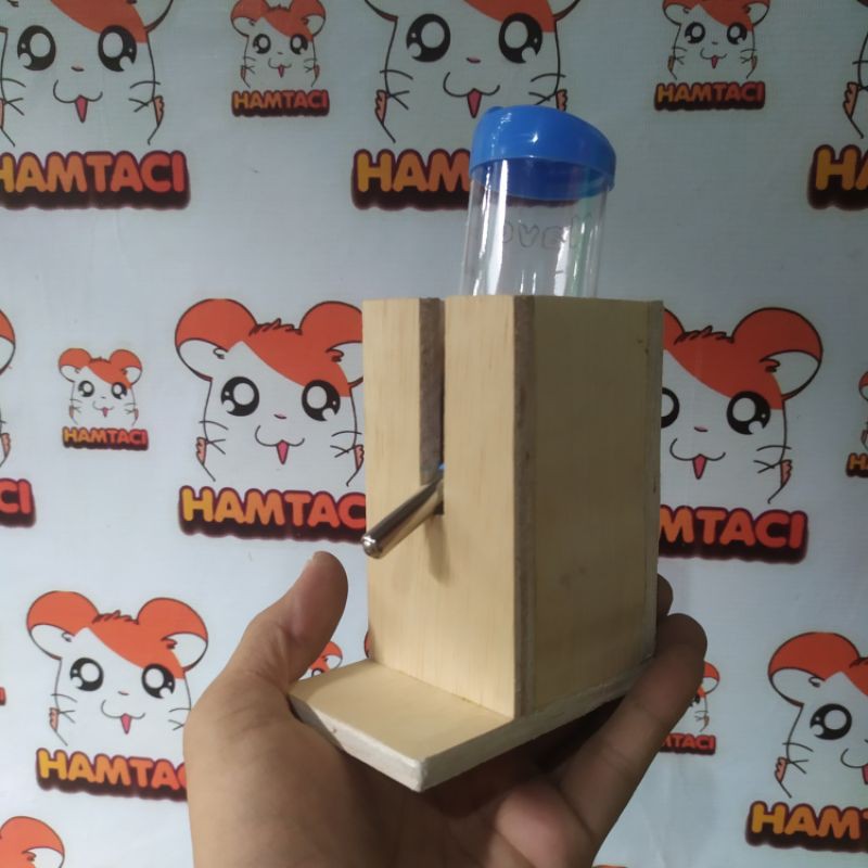 TATAKAN BOTOL MINUM KAYU &amp; BOTOL HAMSTER | GERBIL | LANDAK | SMALLPETS BY HAMTACI