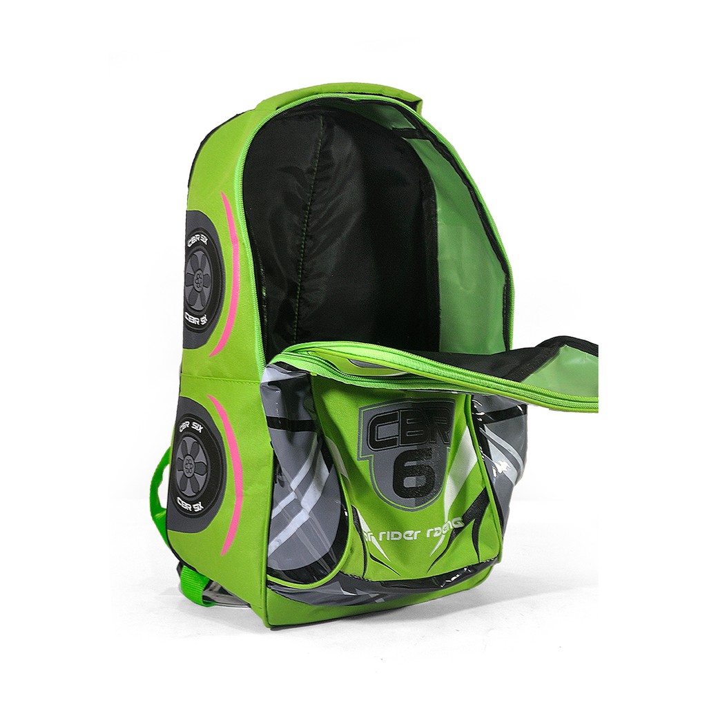 Tas Anak Laki Laki Warna Hijau &amp; Merah Ransel Sekolah Anak Cowok Bentuk Mobil CR-432