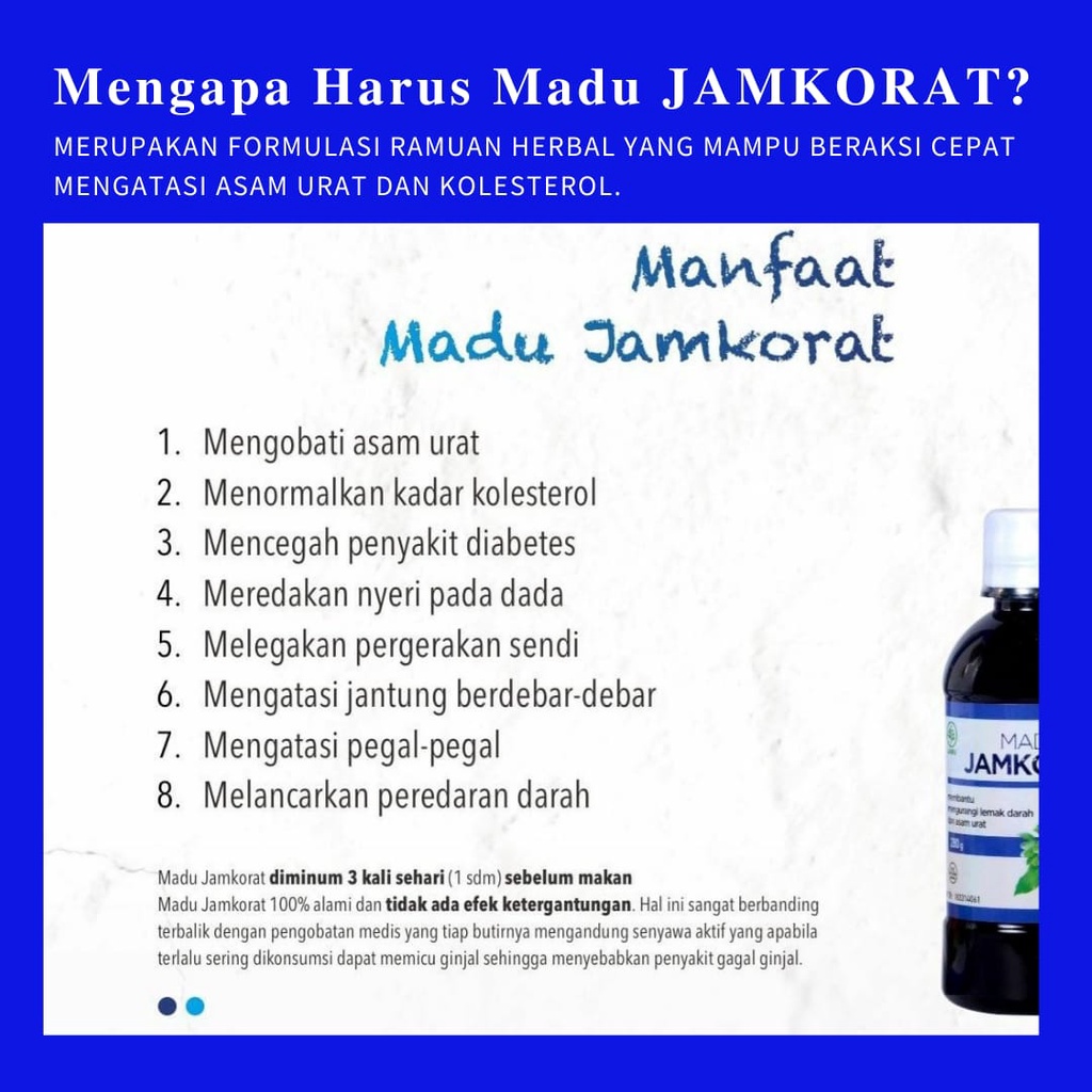 (BISA COD) MADU JAMKORAT ASLI SOLUSI ASAM URAT NYERI SENDI KOLESTEROL