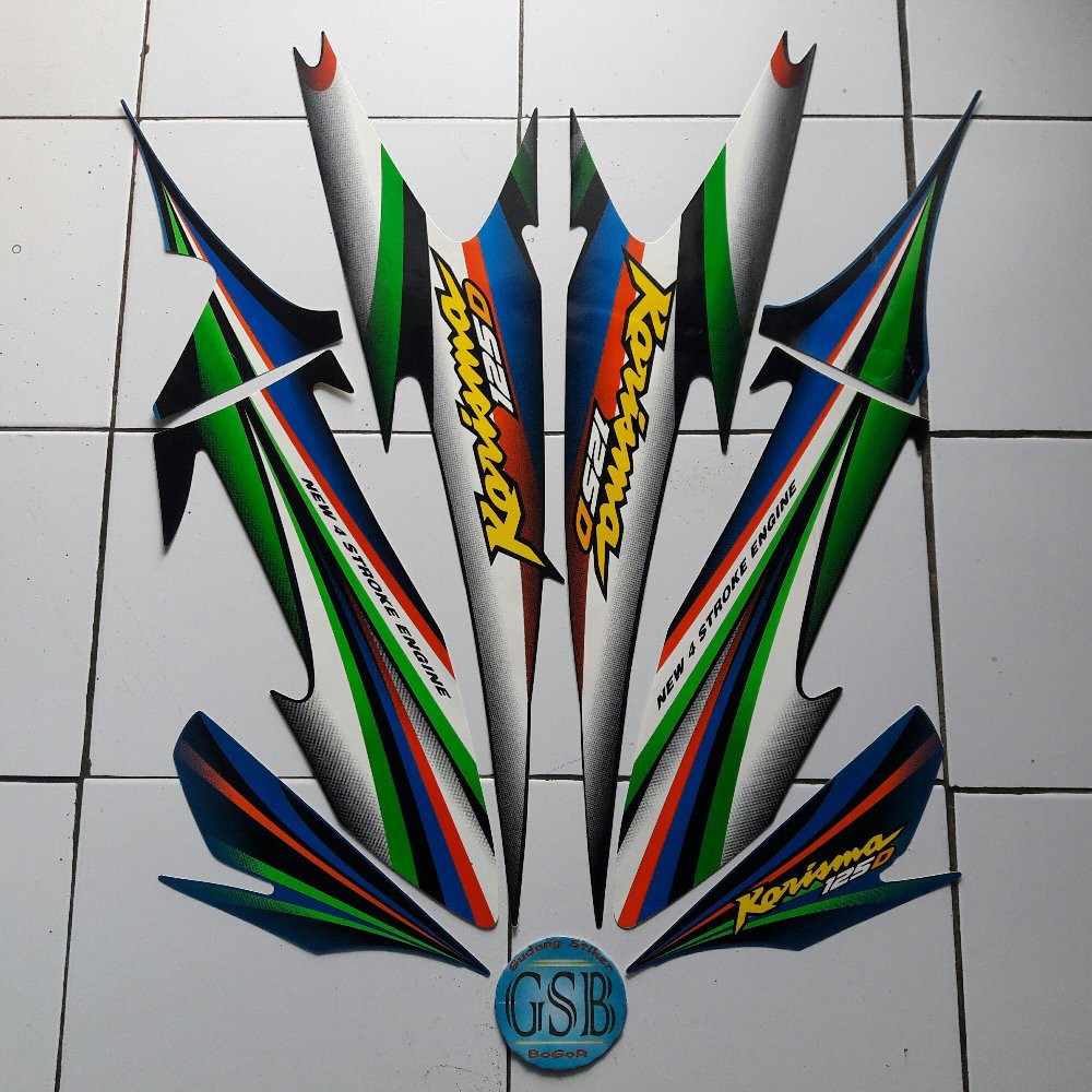Variasi Striping Motor Karisma 125 D 2004 Hitam Biru Shopee
