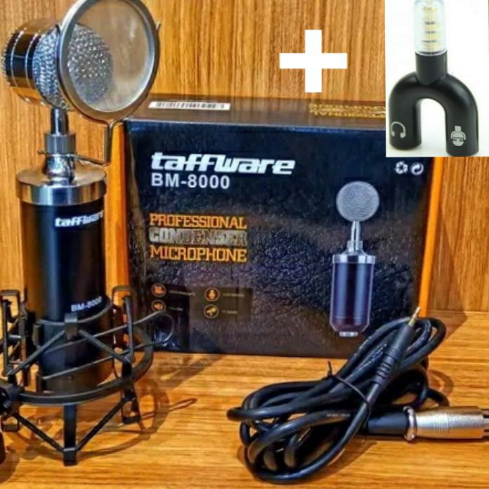 mic BM8000 microphone condenser taffware- silver