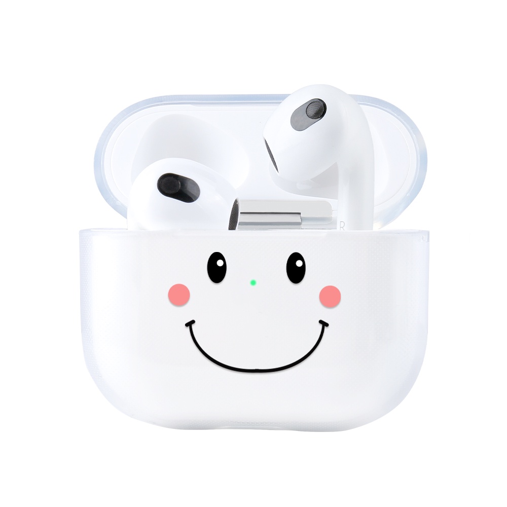 Case Cover Headset Earphone Desain Kartun Hewan Senyum Untuk AirPods 3