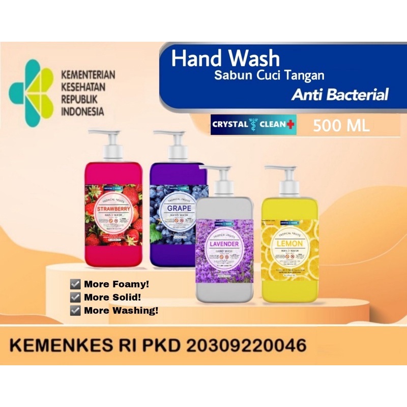 Crystal Clean Handwash (Handsoap) Sabun Cuci Tangan 500ML
