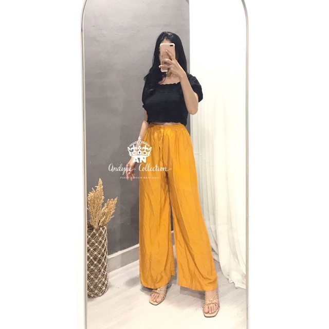 celana kulot polos full karet-1