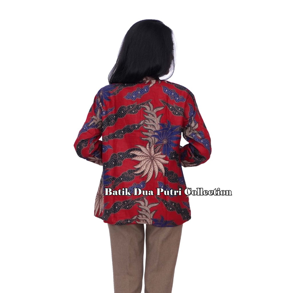 Batik Wanita Atasan Blouse Lengan Serut By Batik Dua Putri Collection