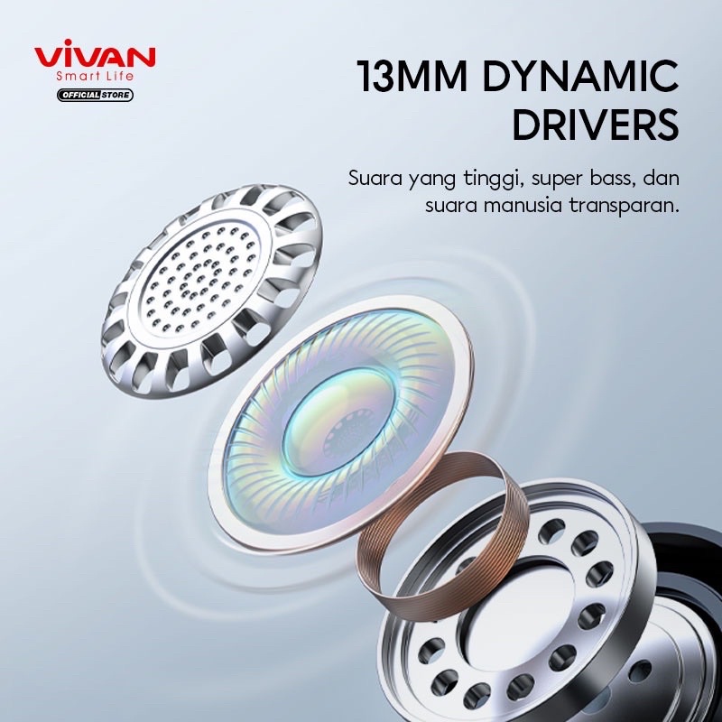 VIVAN TWS Liberty T220 Headset Bluetooth 5.1 Earphone Wireless Garansi Original Resmi 1 Tahun-8
