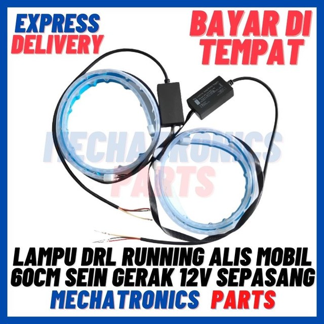 [DSP-9357] LAMPU DRL RUNNING LED ALIS MOBIL 60CM SEIN GERAK 12V SEPASANG