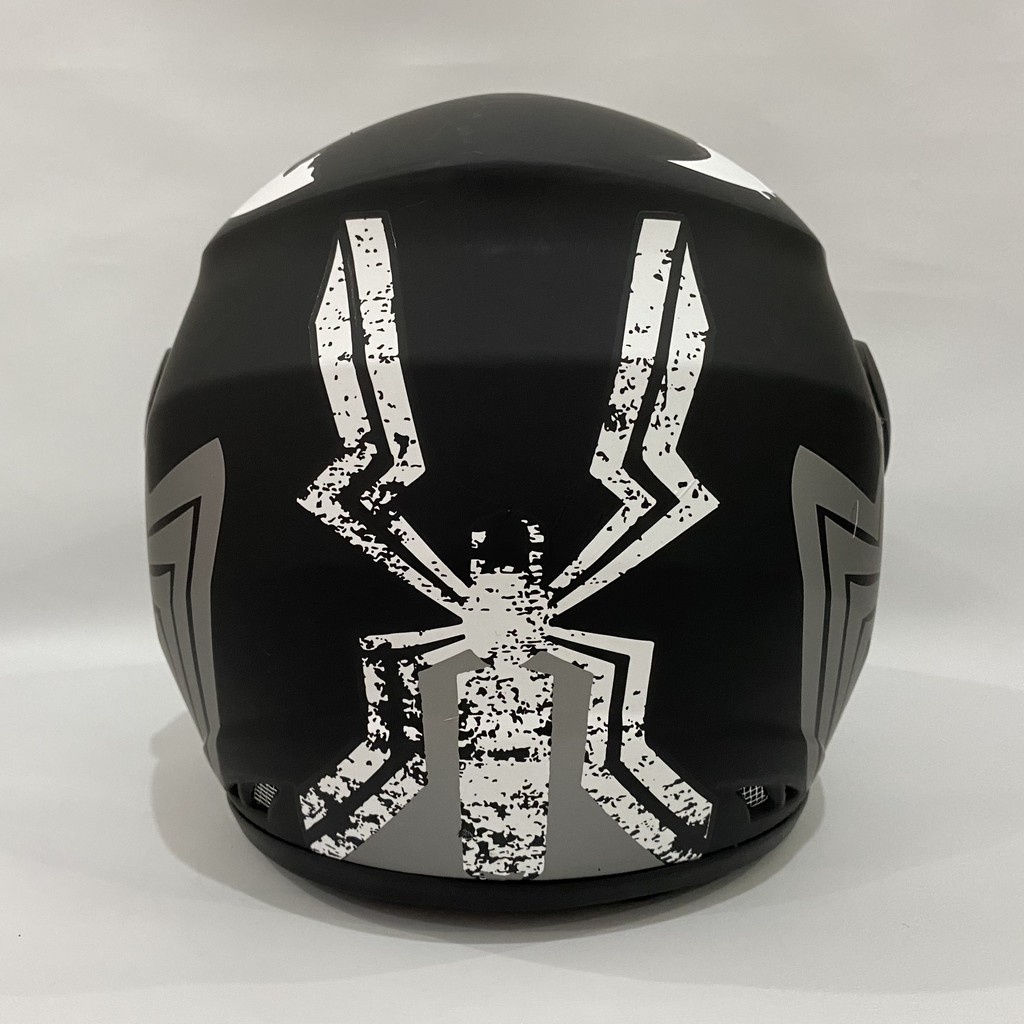 Helm Half Face Evo Evolution Venom Kaca Silver / Pelangi - Helm Premium Untuk Pria Dan Wanita Dewasa SNI