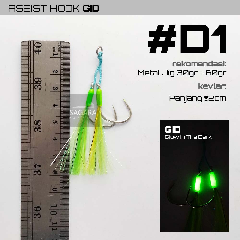 Assist Hook GID Hook Pike Kail Pancing-#D1 Double