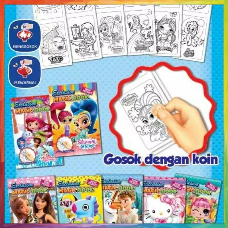 

Mainan Edukasi Jadul Buku Gosok Koin / Magic Book Karakter