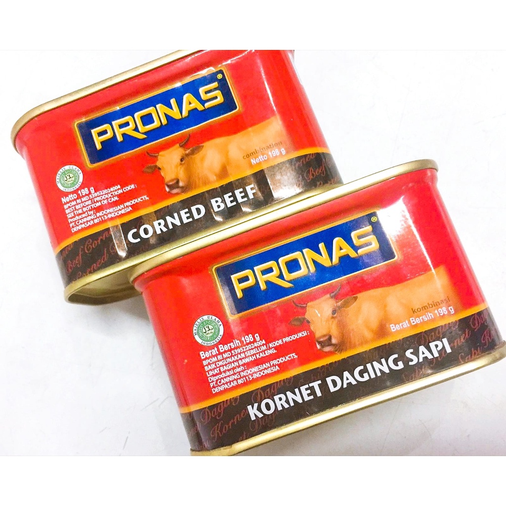 PRONAS Corned Beef Kornet Daging Sapi - Kemasan Kaleng 198 gr