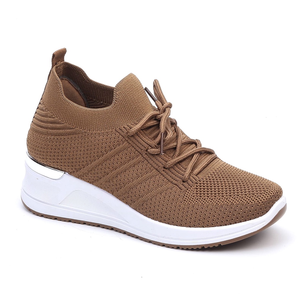 Sepatu Wanita Sport Model Tinggi Pakai Tali  Shoes Canvas Cewek Sepatu TG8816