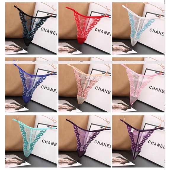 G String Wanita transparan Low Waist Lace Bordir Celana Dalam Sexy Lingerie thong 3C223