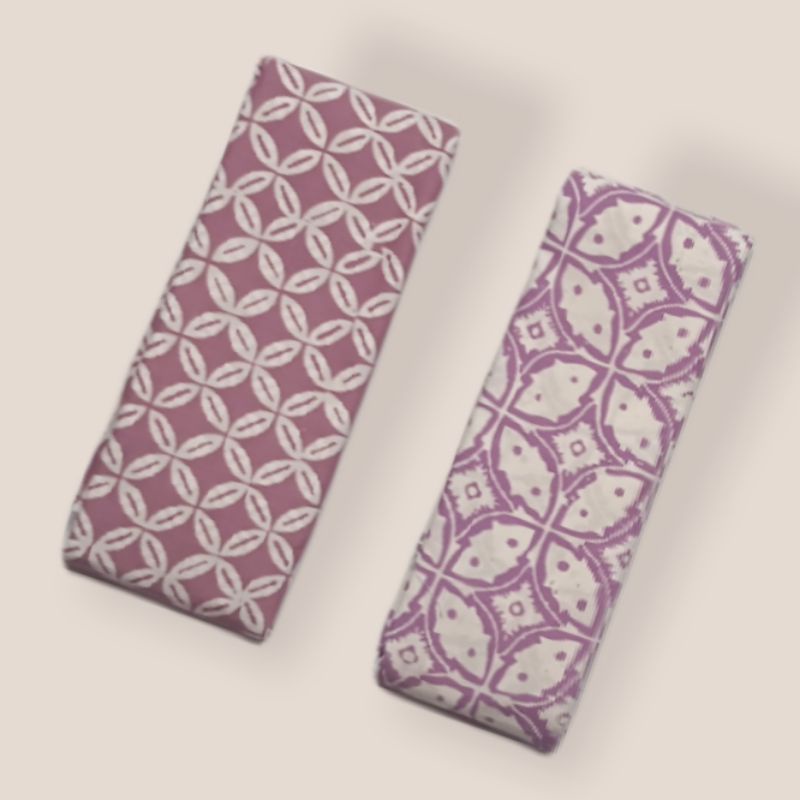 Kain Batik Cap Pekalongan Halus Tradisional Kawung Dusty Ungu Pastel