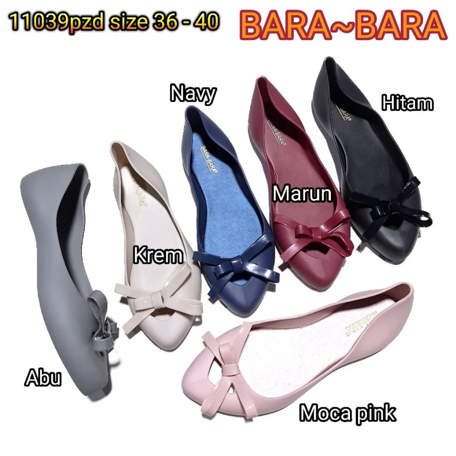 BARA BARA ORIGINAL jelly shoes flat shoes sepatu wanita karet import barabara cewek 11039pzd