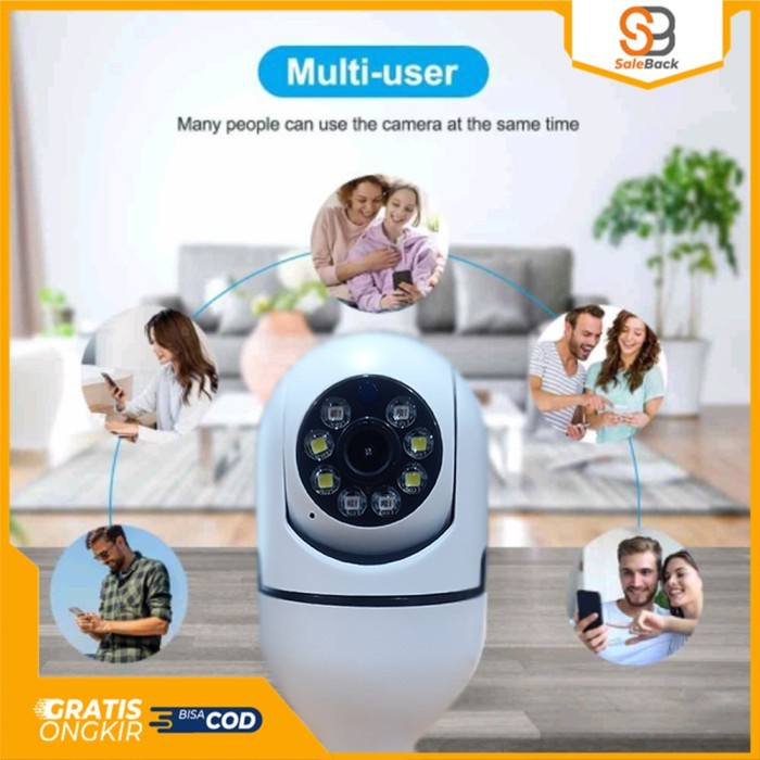 Wifi CCTV 360 derajat 1080P 3MP Lampu IP Kamera CCTV 3D YCC365 PLUS
