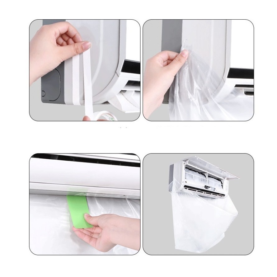 Cover Pelindung Air Ac Sekali Pakai Warna Transparan