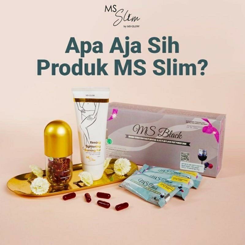 MS SLIM FREE TUMBLER MS GLOW EXP DES 2023 / SLIMMING CAPSULE MS GLOW / BODY TREATMENT OIL MS GLOW ORIGINAL