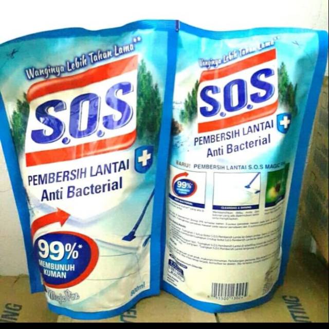 PEMBERSIH LANTAI SOS ANTI BAKTERIAL MAGIC PANE ( BIRU ) 750ML TERMURAH