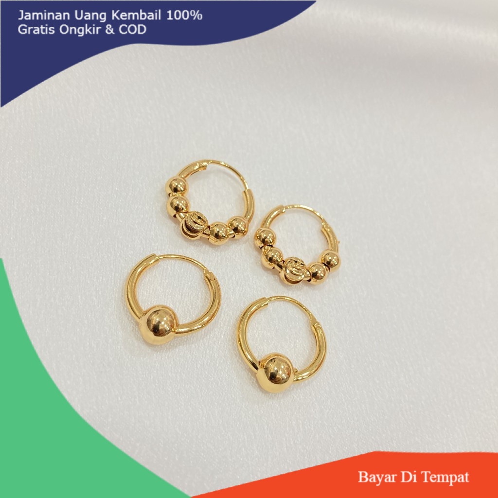 Anting Anak Gipsy Polos Lapis Emas Aksesoris Perhiasan