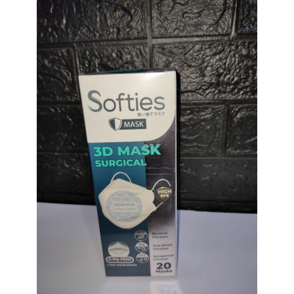 Softies 3D mask surgical 20s 4ply masker softies