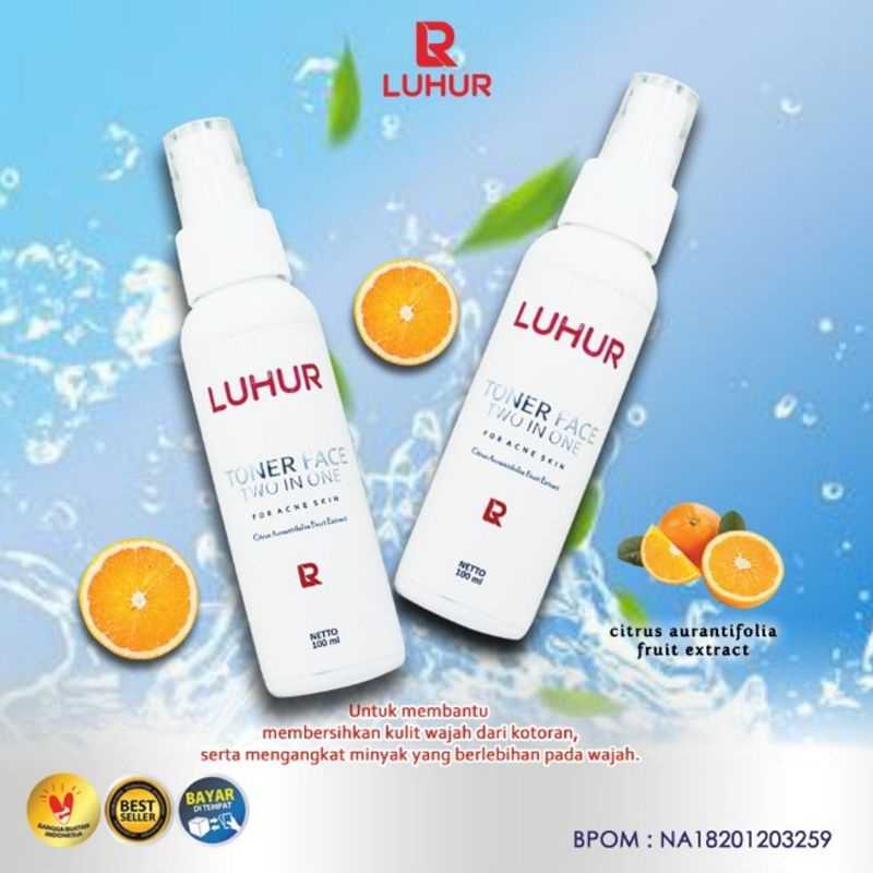 TONER FACE Two In One ACNE SKIN BPOM Pembersih Kulit Wajah Berminyak Berjerawat Bruntusan Luhur