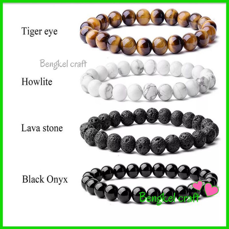 Gelang Batu Alam Black onyx Tiger eye