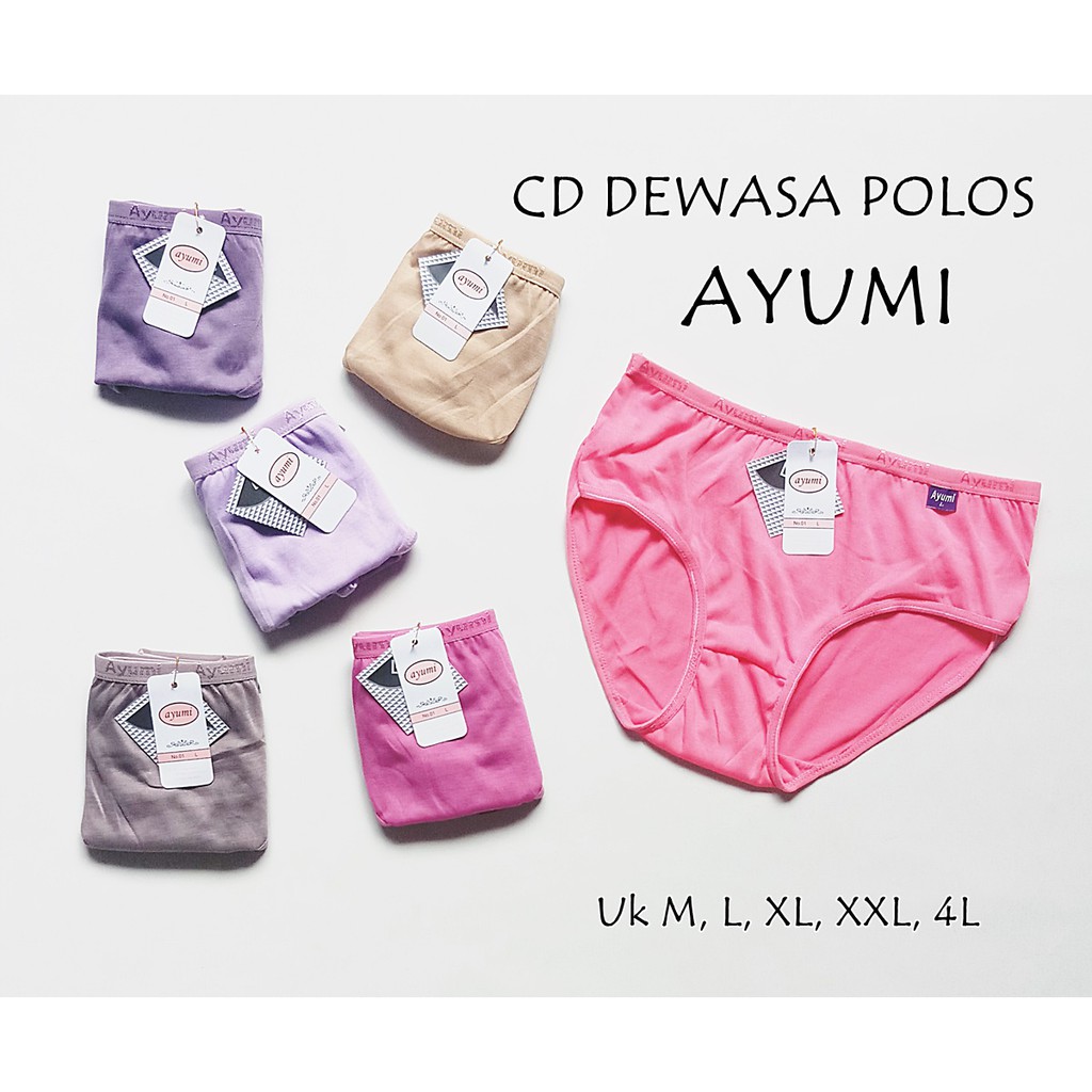 Celana Dalam Wanita Polos AYUMI (Uk M - XXXL)