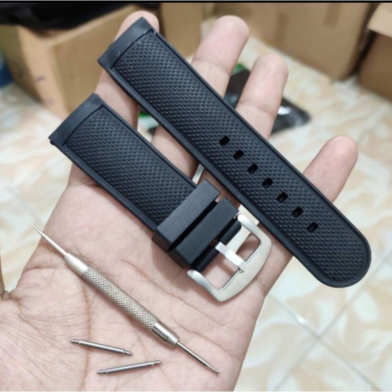 Strap Tali Jam Tangan Karet Ruber Strap 24mm Police Timberland