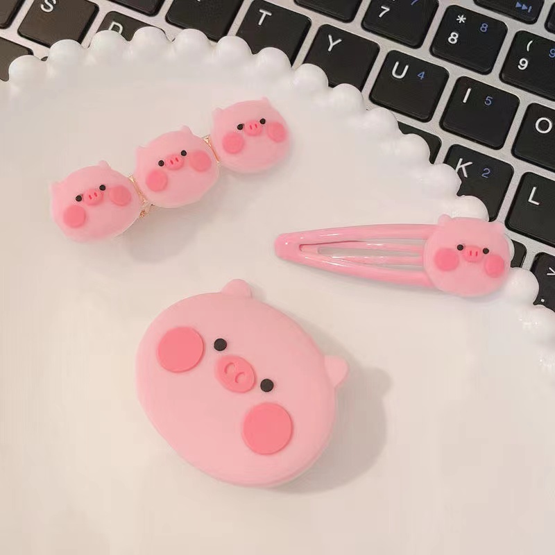 Jepit Rambut Anak Perempuan Lucu Model Babi Warna Pink - Hairpin Pig Women Cute Import