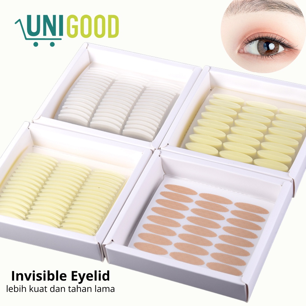 UNIGOOD - Skot Mata Bening Invisible Jaring Lace Eyelid Tape Isi 48 pcs