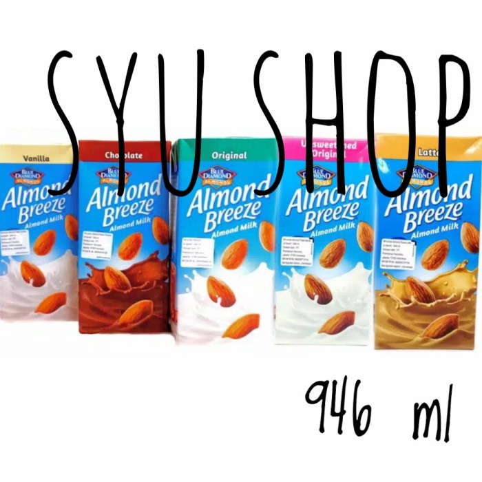 

c011cc Blue Diamond Almond Breeze 946Ml Original Unsweetened Susu Almond Milk - Unsweetened
