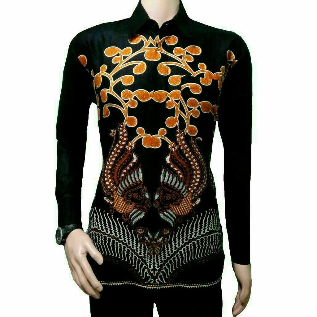 BSWART BATIK HRB026 Kenongo Hem Pendek Padi Pekalongan M L XL Batik Pria MURAH