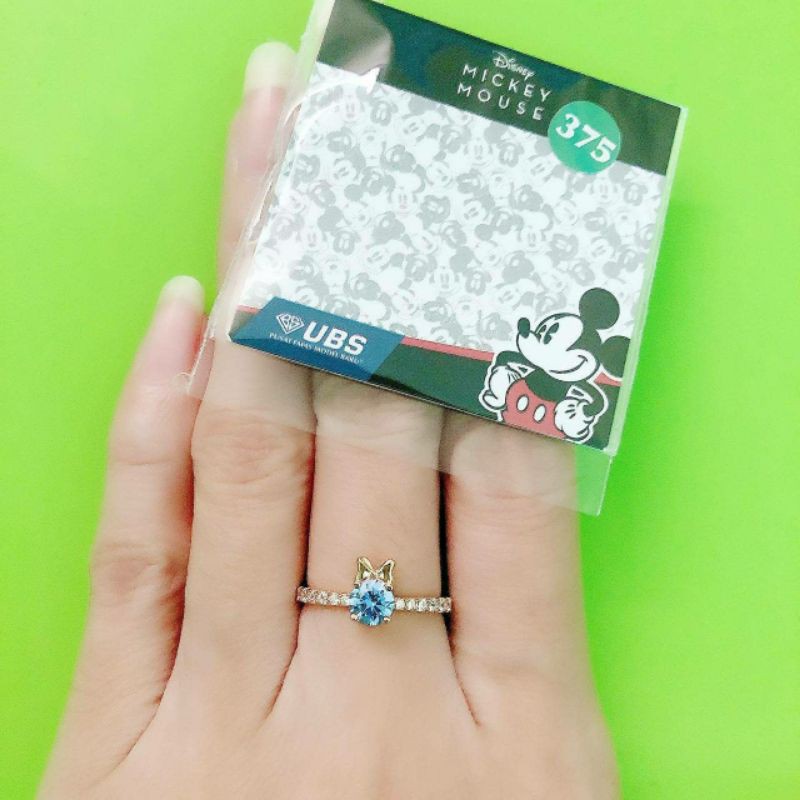 Cincin pita minnie batu biru kadar 375